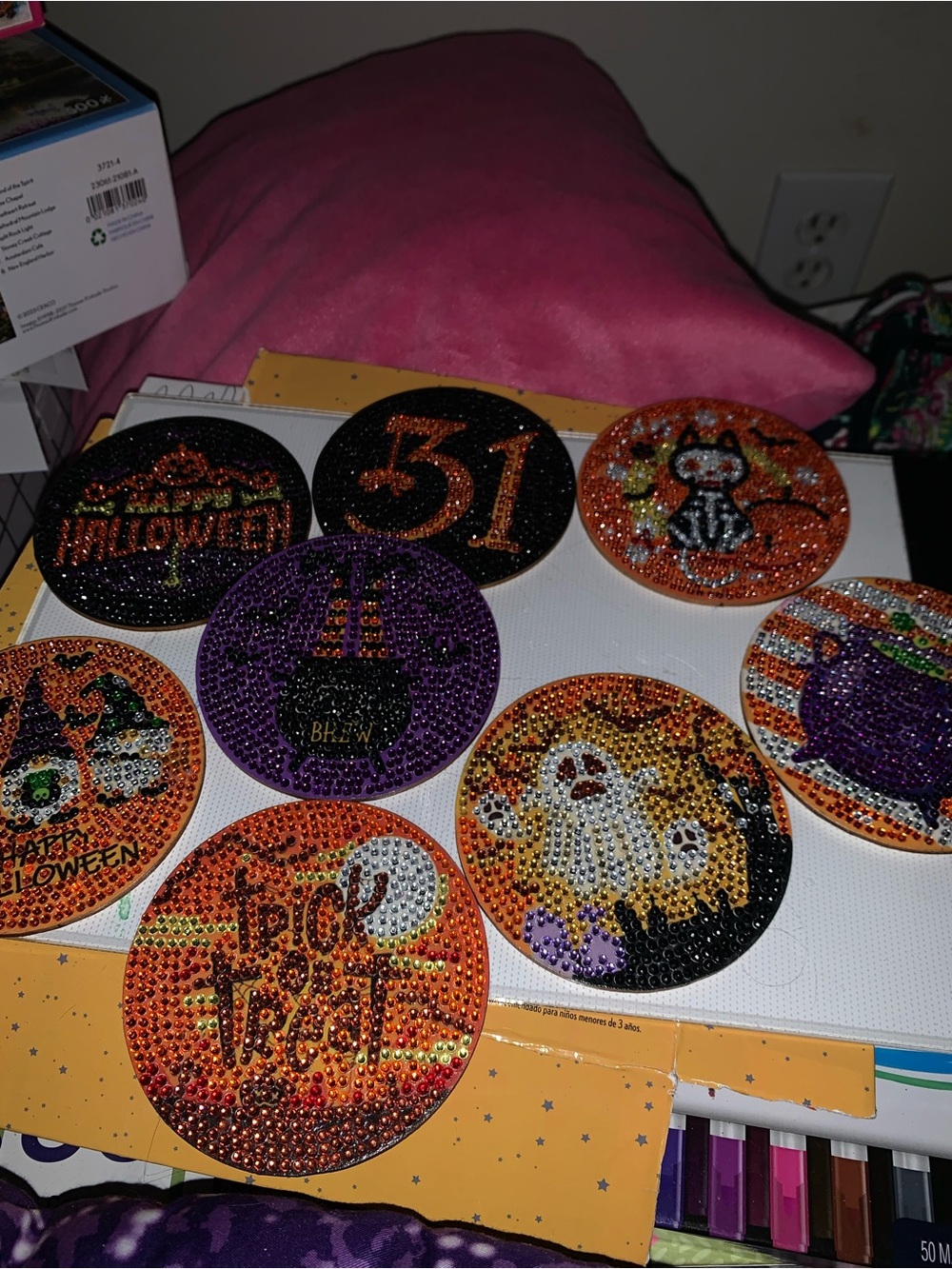 Handmade Halloween coaster set